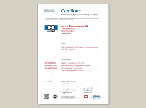 ISO Certificate 9001 & 14001 & 45001