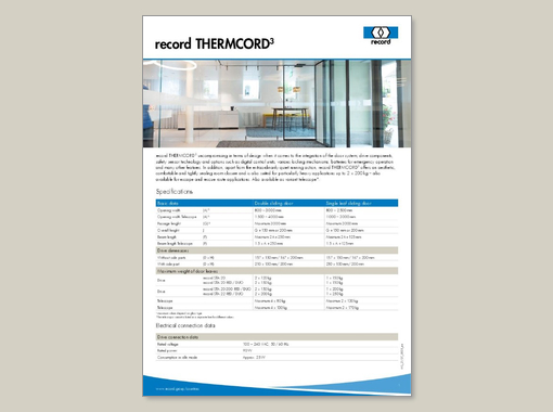record THERMCORD3 – Datasheet