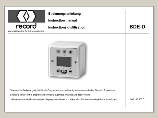 Electronic control unit to program and configure automatic entrance and door systems