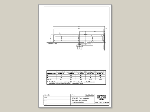 record DFA 127 85 mm Drive Height