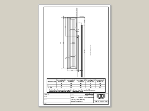 record DFA 127 108 mm Drive Height