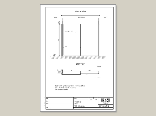 E-STA-R Elevation view with side screen