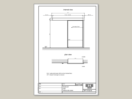 E-STA-L Elevation view without side screen