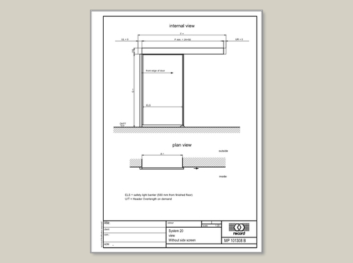 E-STA-R Elevation view without side screen