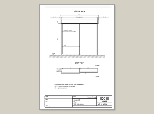 E-STA-R Elevation view with side screen