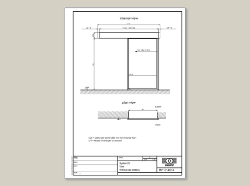 E-STA-L Elevation view without side screen